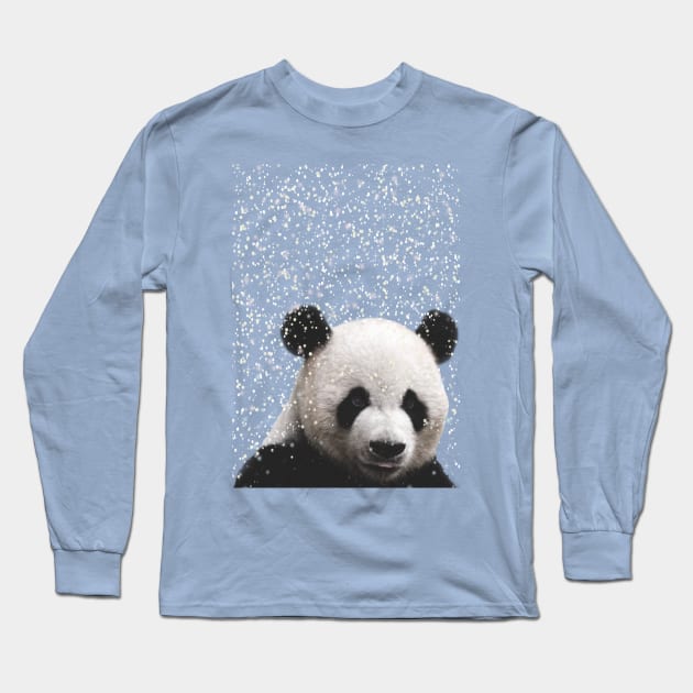 Cuteness Overload Panda Snow Long Sleeve T-Shirt by LanaBanana